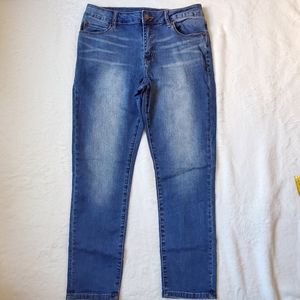 TAHARI WOMEN'S BLUE JEANS SIZE 10/30 EXPANDED PANTS